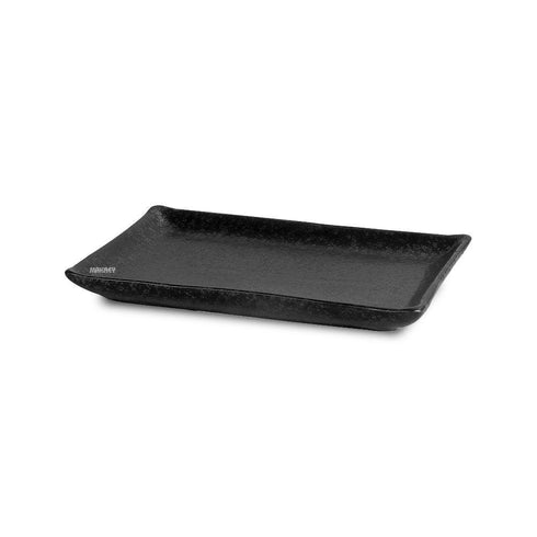 Ceramic Platter Rectangle 9.5" x 7" Silver Antique